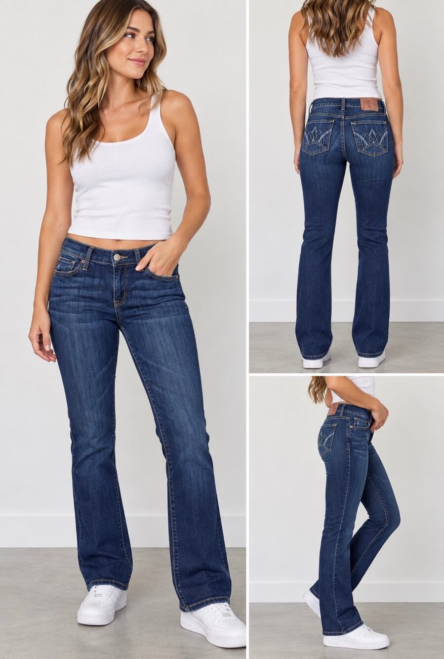 Lucky Brand Sweet N Straight Womenโs Jeans Size 2/26 Dark Wash Stretch Boot y2k
